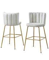 Best Master Furniture Elegante 41" Velvet Bar Stools, Set of 2