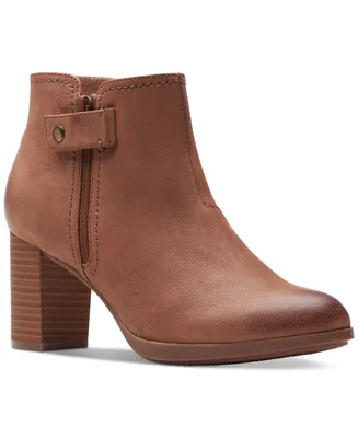 Clarks Women's Bayla Glow Zip Strap Dress Booties