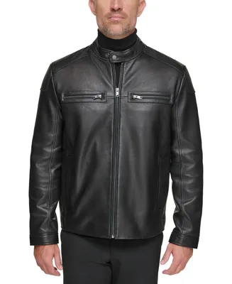 Marc New York Men's Bantam Racer Style Lamb Leather Jacket