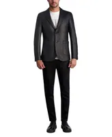 Karl Lagerfeld Paris White Label Men's Coated Faux-Leather Peak-Lapel Blazer