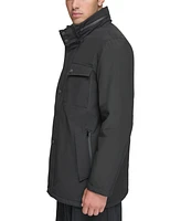 Marc New York Men's Harcourt Car Coat with an Attached Self Fabric Bib