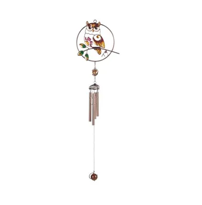 Fc Design 28" Long Owl Wind Chime with Gem Home Decor Perfect Gift for House Warming, Holidays and Birthdays