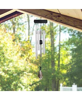 Fc Design 21" Long Black Wooden Top Gem Wind Chime Home Decor Perfect Gift for House Warming, Holidays and Birthdays