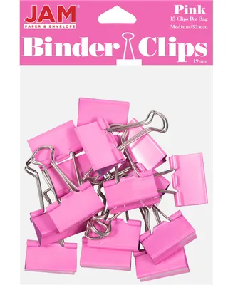 Jam Paper Colorful Binder Clips - Medium - 1.25", 32 Millimeter - Binder Clips