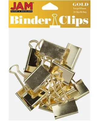 Jam Paper Binder Clips - Large - 1.5" 41 Millimeter - Binder Clips - 12 Per Pack
