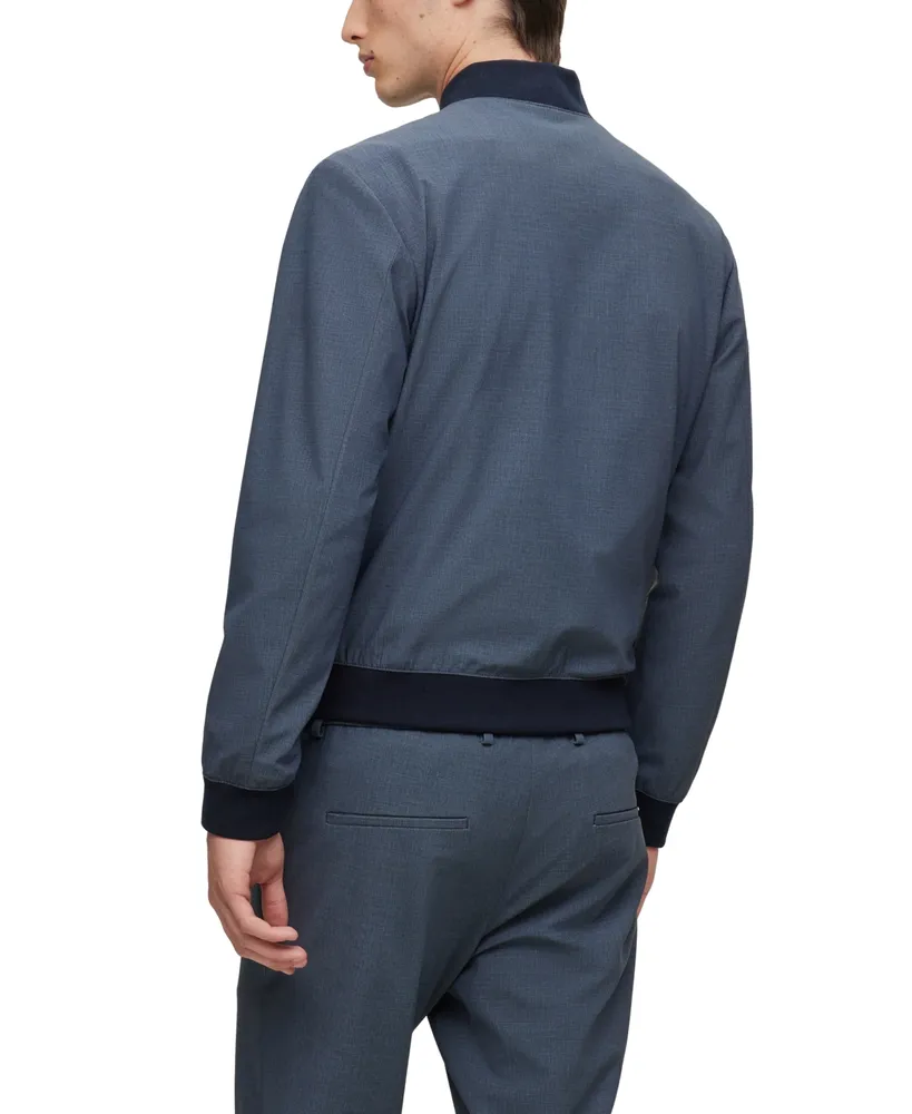 Boss by Hugo Men's Micro-Patterned Performance Slim-Fit Jacket