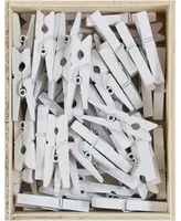 Jam Paper Wood Clip Clothespins - Medium - 1.13" - 50 Clothes Pins Per Pack