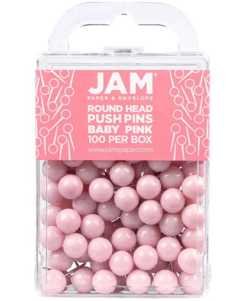 Jam Paper Colorful Push Pins - Round Head Map Thumb Tacks Pushpins