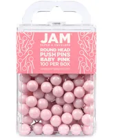 Jam Paper Colorful Push Pins - Round Head Map Thumb Tacks Pushpins