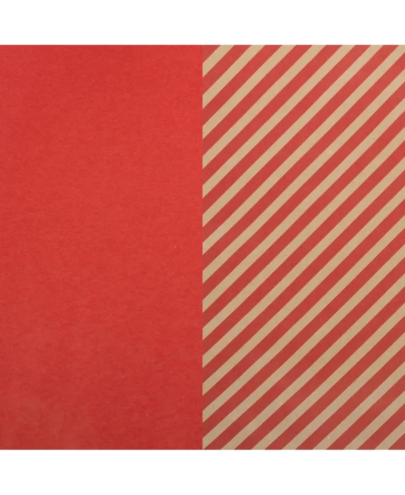Jam Paper Gift Wrap - Stripes Solids Combo Wrapping Paper - 50 Square Foot Total - 2 Per Pack