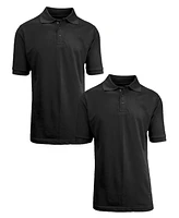 Galaxy By Harvic Men's Short Sleeve Pique Polo Shirt, Pack of 2