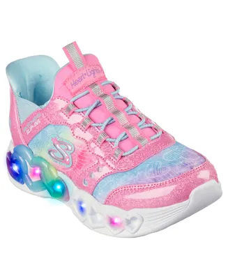 Skechers Big Girls Slip-ins- Infinite Heart Lights Light-Up Adjustable Strap Casual Sneakers from Finish Line