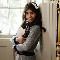 Hope & Henry Girls Long Sleeve Cardigan and Skirt Sweater Set with Trim