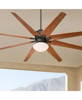 Casa Vieja 72" Predator Indoor Outdoor Ceiling Fan with Light Led Remote Control English Bronze Cherry Blades Opal Frosted Glass Damp Rated for Patio