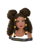 Naturalistas Dayna Deluxe Crown and Curls Fashion Styling Head, 3C Textured Hair, 19 Accessories