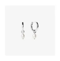 Ana Luisa Pearl Huggie Hoops - Frida Silver