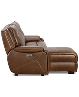 Hansley 3-Pc. Zero Gravity Leather Sectional with Power Recliner and Chaise, Created for Macy's