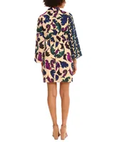 Donna Morgan Women's Mixed-Print Side-Tie Mini Dress