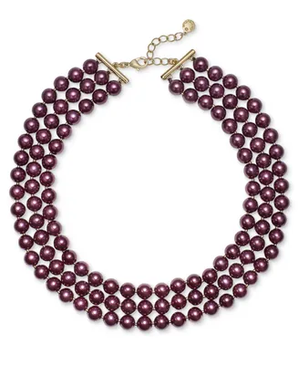 Charter Club Gold-Tone Color Imitation Pearl Collar Necklace, 17" + 2" extender, Created for Macy's