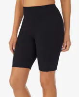 Cuddl Duds Women's Cottonwear High-Rise Wide-Waist Bike Shorts