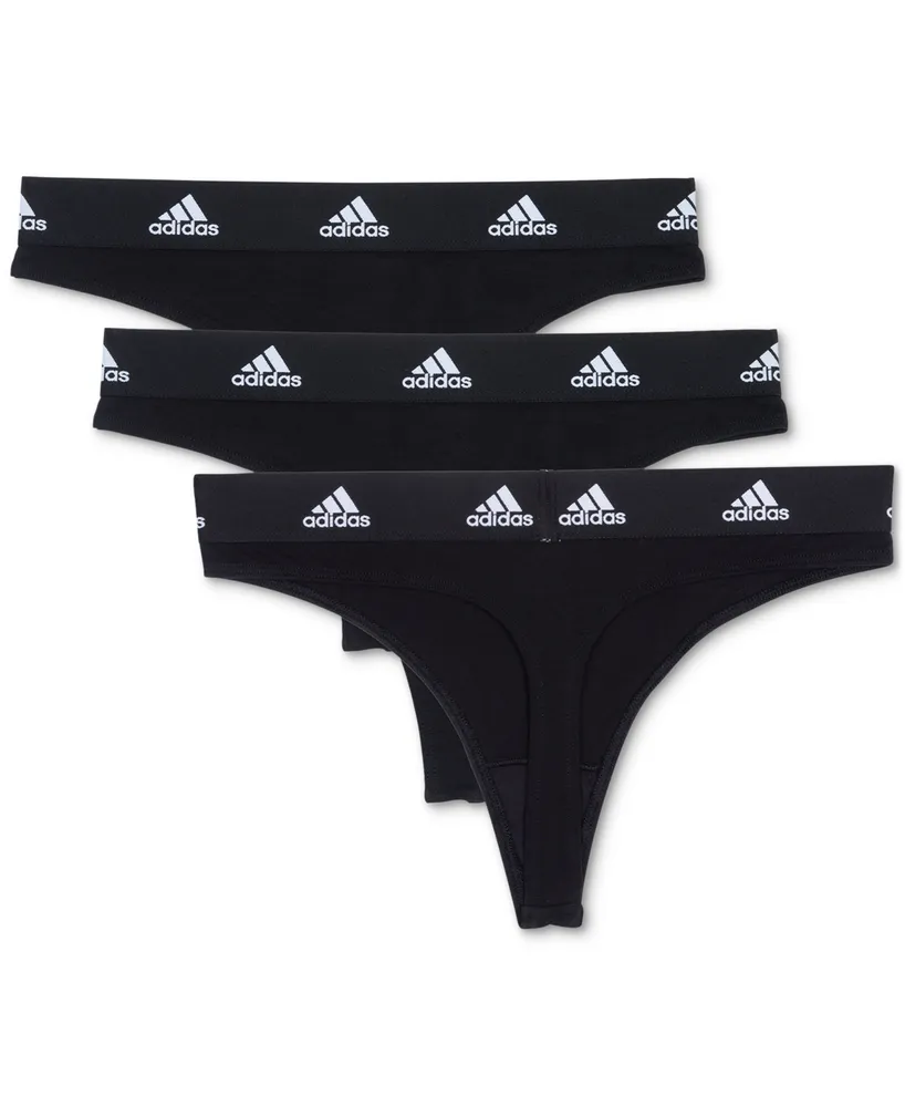  adidas Women's Wide Side Thong Panty Underwear, Black/Black :  Clothing, Shoes & Jewelry