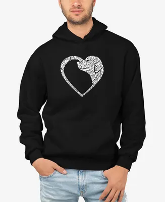 La Pop Art Men's Dog Heart Word Hooded Sweatshirt