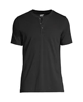 Lands' End Men's Short Sleeve Supima Jersey Henley T-Shirt