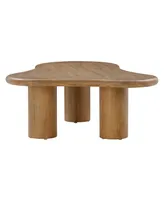 Tov Furniture 1 Piece Gotham Acacia Modern Abstract Design Coffee Table