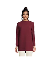 Lands' End Women's Long Sleeve Textured Pique Funnel Neck Tunic