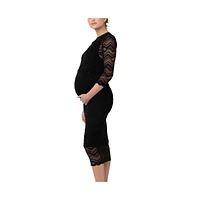 Ripe Maternity Eve Lace Nursing Dress Black