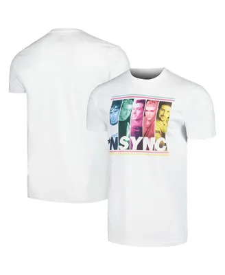 Men's White Nsync Multicolored Boxes T-shirt