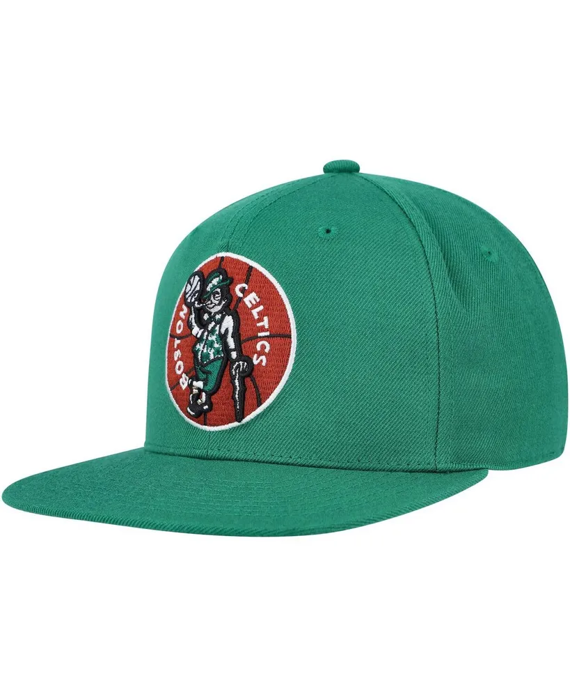 Men's Mitchell & Ness Kelly Green Boston Celtics Hardwood Classics Mvp Team Ground 2.0 Fitted Hat