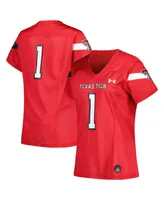 Women's Under Armour #1 Red Texas Tech Raiders Replica Football Jersey