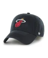 Men's '47 Brand Black Miami Heat Classic Franchise Flex Hat