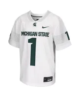 Big Boys Nike #1 White Michigan State Spartans Football Game Jersey