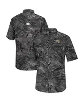 Men's Colosseum Charcoal Wake Forest Demon Deacons Realtree Aspect Charter Full-Button Fishing Shirt