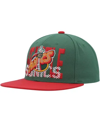 Men's Mitchell & Ness Green Seattle SuperSonics Soul Cross Check Snapback Hat