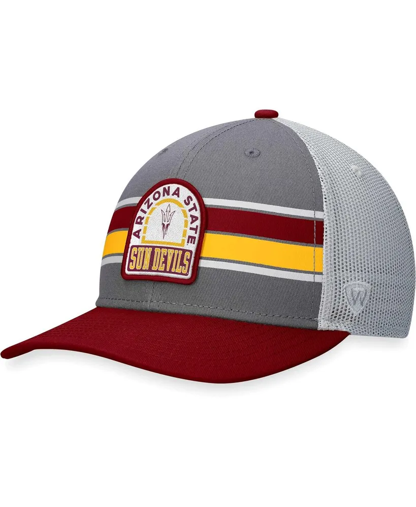 Men's Top of the World Gray, Maroon Arizona State Sun Devils Aurora Trucker Adjustable Hat
