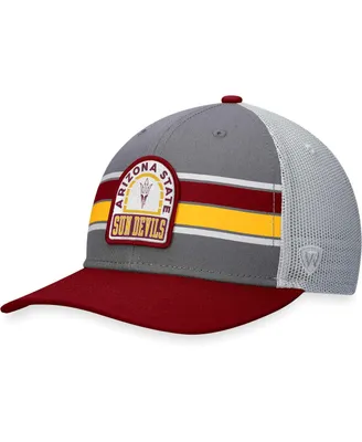 Men's Top of the World Gray, Maroon Arizona State Sun Devils Aurora Trucker Adjustable Hat