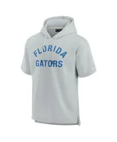 Men's and Women's Fanatics Signature Gray Florida Gators Super Soft Fleece Short Sleeve Pullover Hoodie