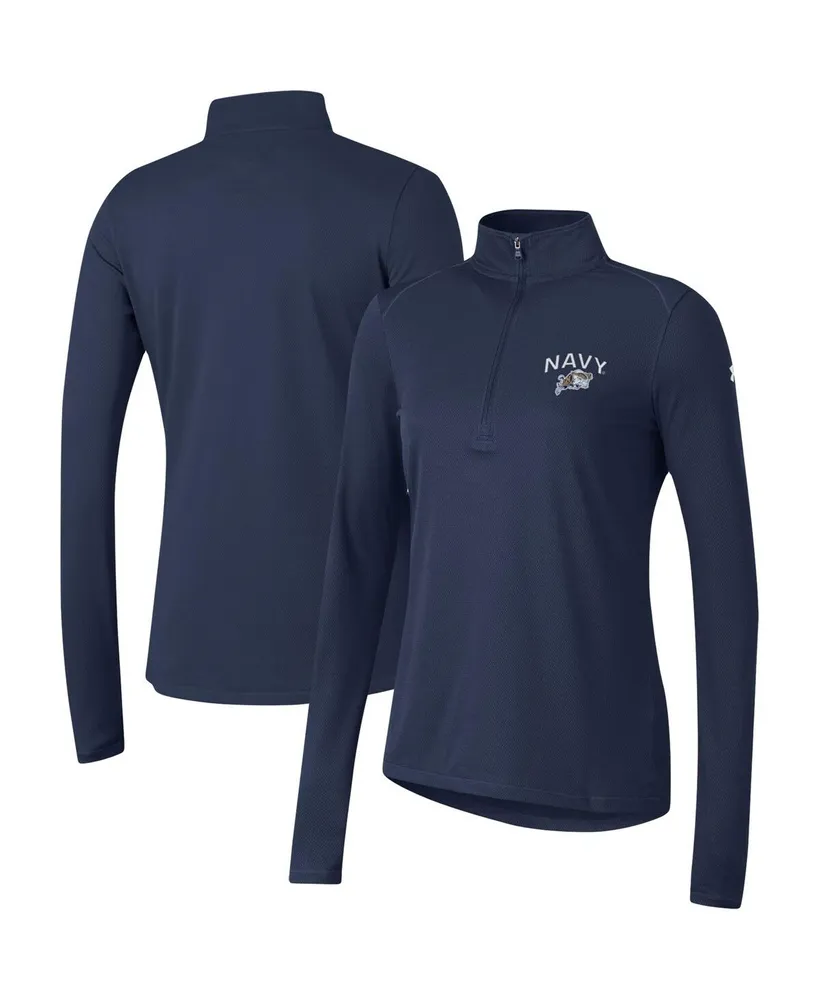 Women's Under Armour Navy Navy Midshipmen Tech Mesh Quarter-Zip Top