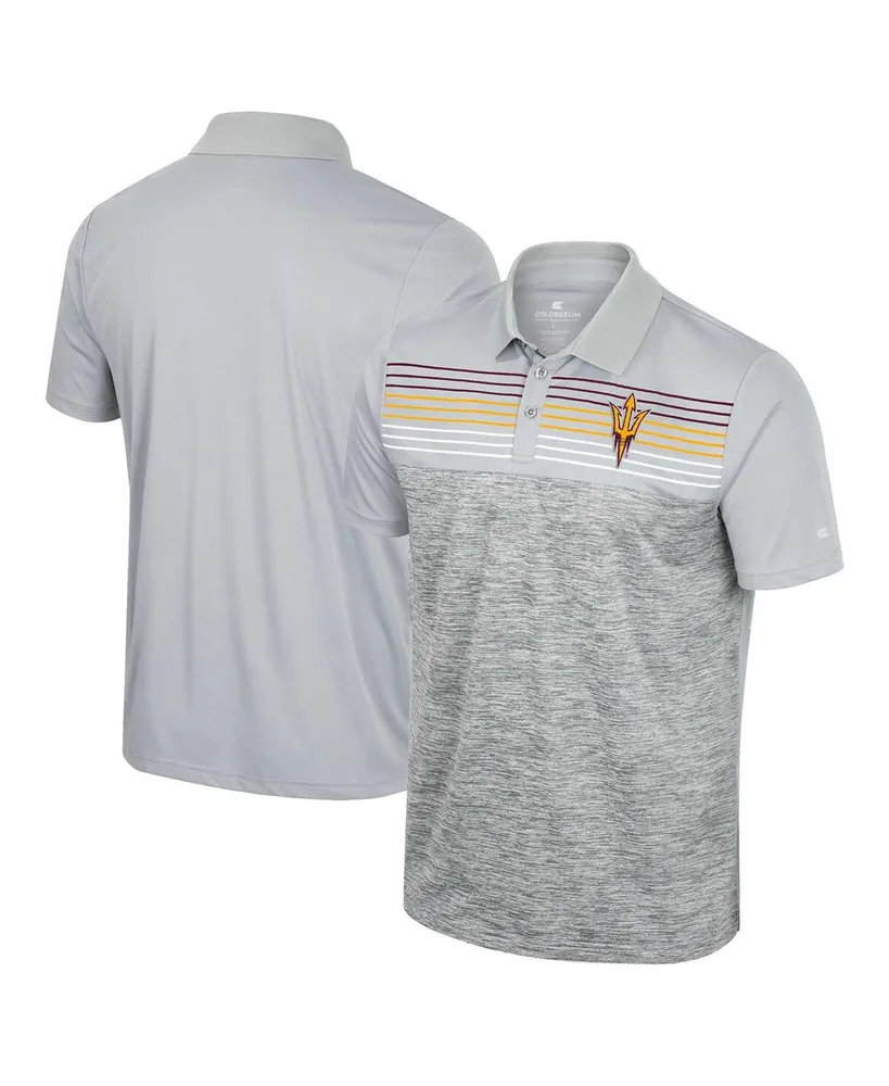 Men's Colosseum Gray Arizona State Sun Devils Cybernetic Polo Shirt