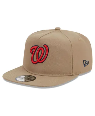 Men's New Era Khaki Washington Nationals Golfer Adjustable Hat