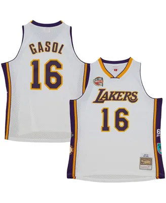 Men's and Women's Mitchell & Ness Pau Gasol White Los Angeles Lakers Hall of Fame Class of 2023 Throwback Swingman Jersey