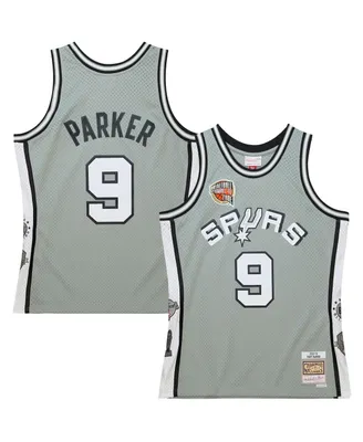 Men's and Women's Mitchell & Ness Tony Parker Gray San Antonio Spurs Hall of Fame Class 2023 Throwback Swingman Jersey