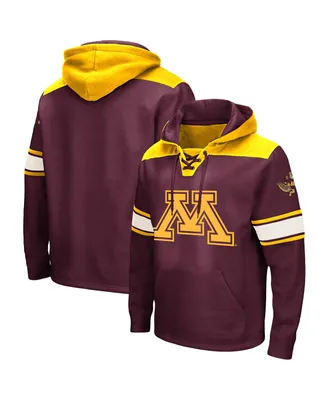 Men's Colosseum Maroon Minnesota Golden Gophers Big and Tall Hockey Lace-Up Pullover Hoodie