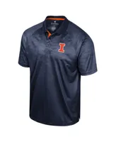 Men's Colosseum Navy Illinois Fighting Illini Honeycomb Raglan Polo Shirt