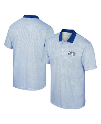 Men's Colosseum White, Royal Air Force Falcons Print Stripe Polo Shirt