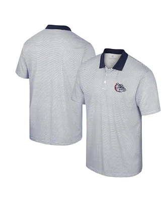 Men's Colosseum White, Navy Gonzaga Bulldogs Print Stripe Polo Shirt