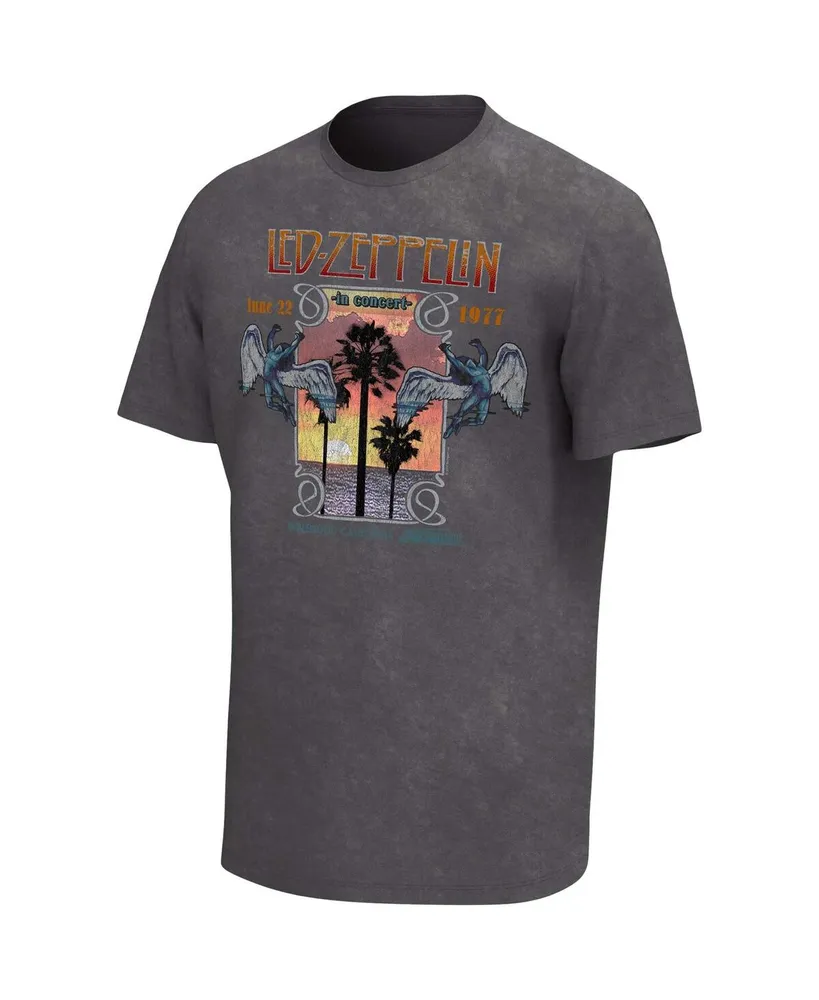 Men's Charcoal Led Zeppelin Concert Washed Graphic T-shirt